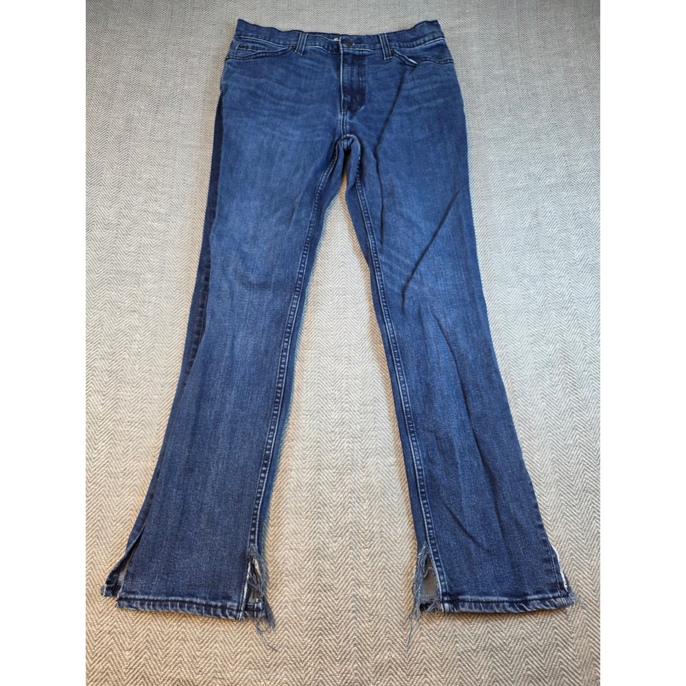 Goodfellow & Co Mens Slim Fit Distressed Hem Blue Jeans 32x30 Stretch Denim - Picture 2 of 12